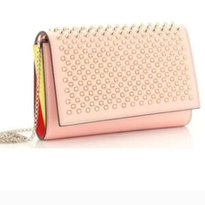 Hold 4 Audra Christian Louboution Pink Studded Paloma Crossbody Like New